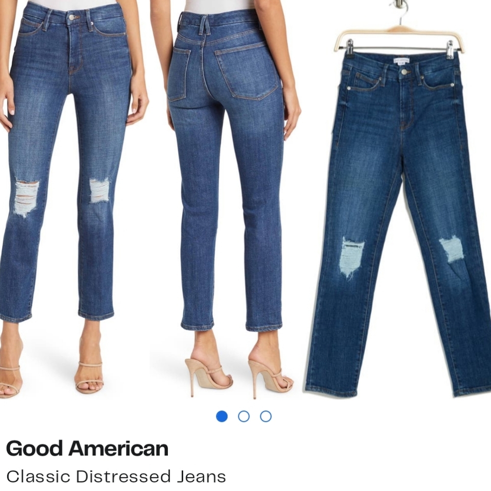 Good American Classic distressed straight leg Jeans size 4 / 27